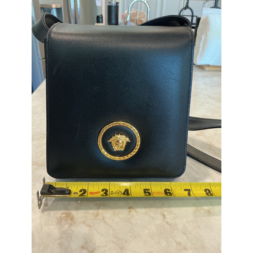 Vintage Gianni Versace Medusa Black Leather Shoulder Bag‎ Authentication Papers - Picture 2 of 16